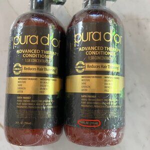 PURA D’OR  New (2) 24 oz Shrink Wrapped Bottles, Advanced Therapy Conditioner